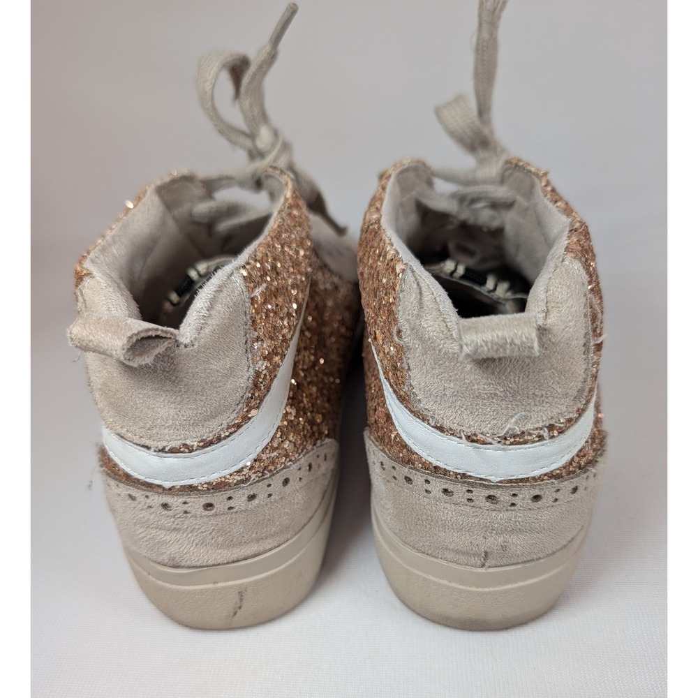ShuShop Rina Rose Gold Glitter Star High Top Sneakers Beige Womens 8 - Picture 5 of 10